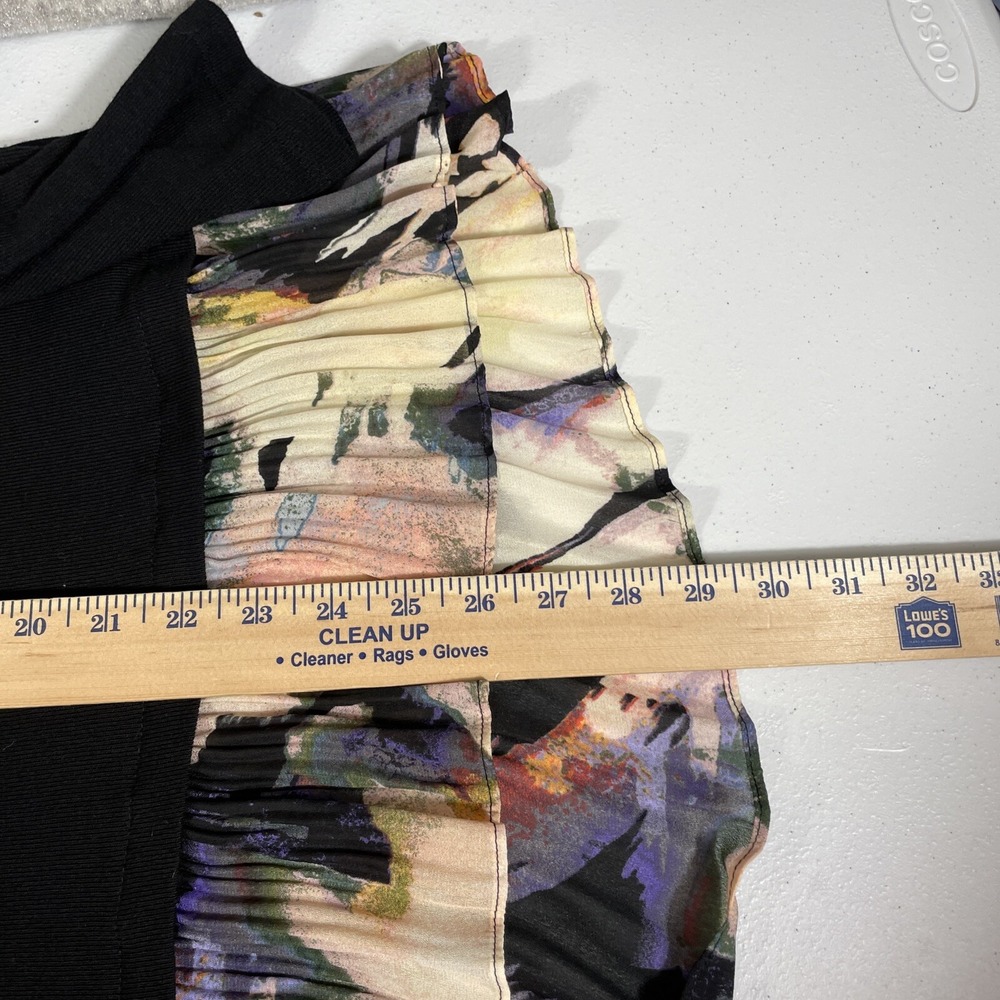 Melissa Paige Blouse Womens‎ Size Large Black Floral Poly Rayon Stretch Comfort - Picture 7 of 9